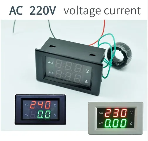 AC 60-300V 10A 50A 100A Digital Voltmeter Ammeter LED Amp Volt Meter Dual Display Panel Ampere Voltage Volt Amp Meter Ammeter