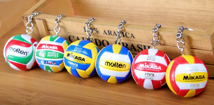 Hot Sport Beach Volleyball PVC Keychain Key Chains Chain Ring Football Beach Ball Key Ring Gifts Men Jewelry Keyring Keychains