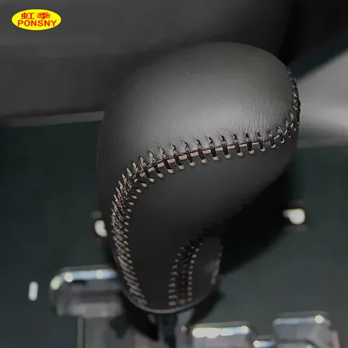 Imagen 2 del producto PONSNY-Funda de cuero genuino para cambio automático de coche, cubierta cosida a mano, para Hyundai Santa Fe 2012