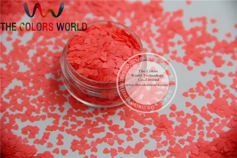 

Solvent resistant - Neon Salmon Pink Color heart-shaped Glitter Spangles for Nail Polish and Other DIY decoration 1Pack =50g