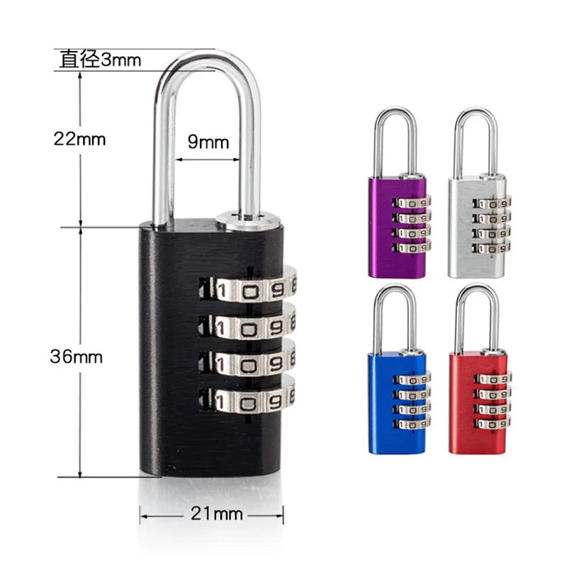 Can Set Your Own Password Padlock for Secret Notebook Small Furniture Cabinet Drawer Suitcase Storage Bag Digit Combination Lock