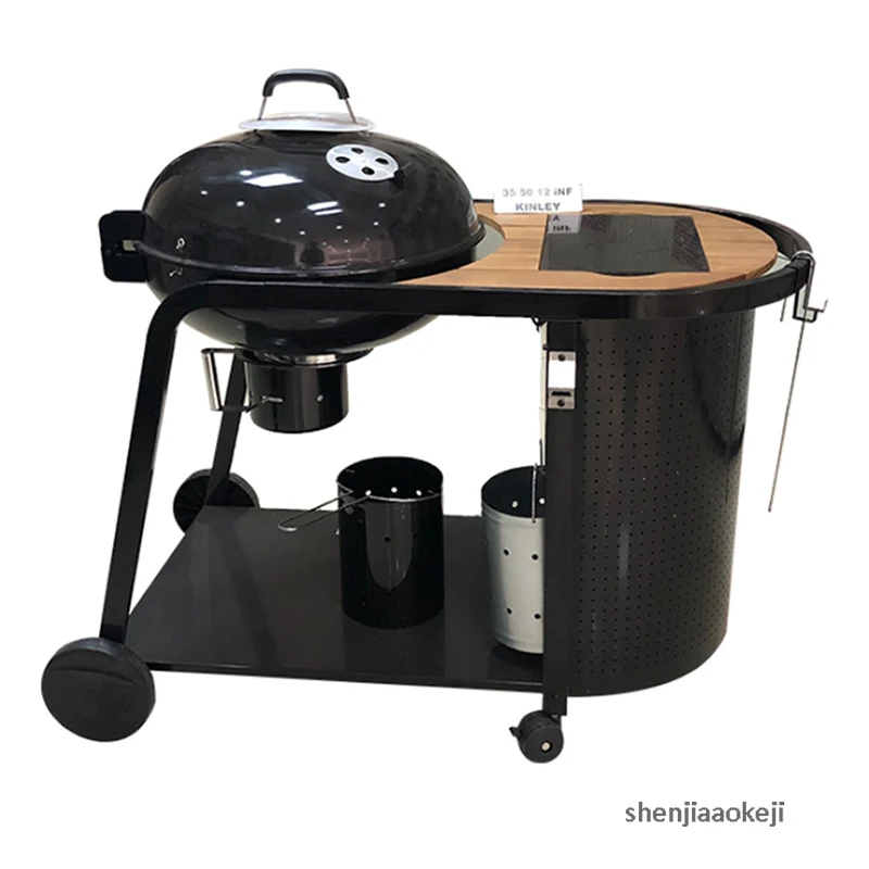 

Courtyard Grill Large Queen Grill Outdoor Garden Plus European Deluxe Grill Easy move Trolley furnace grilling stove barbecue