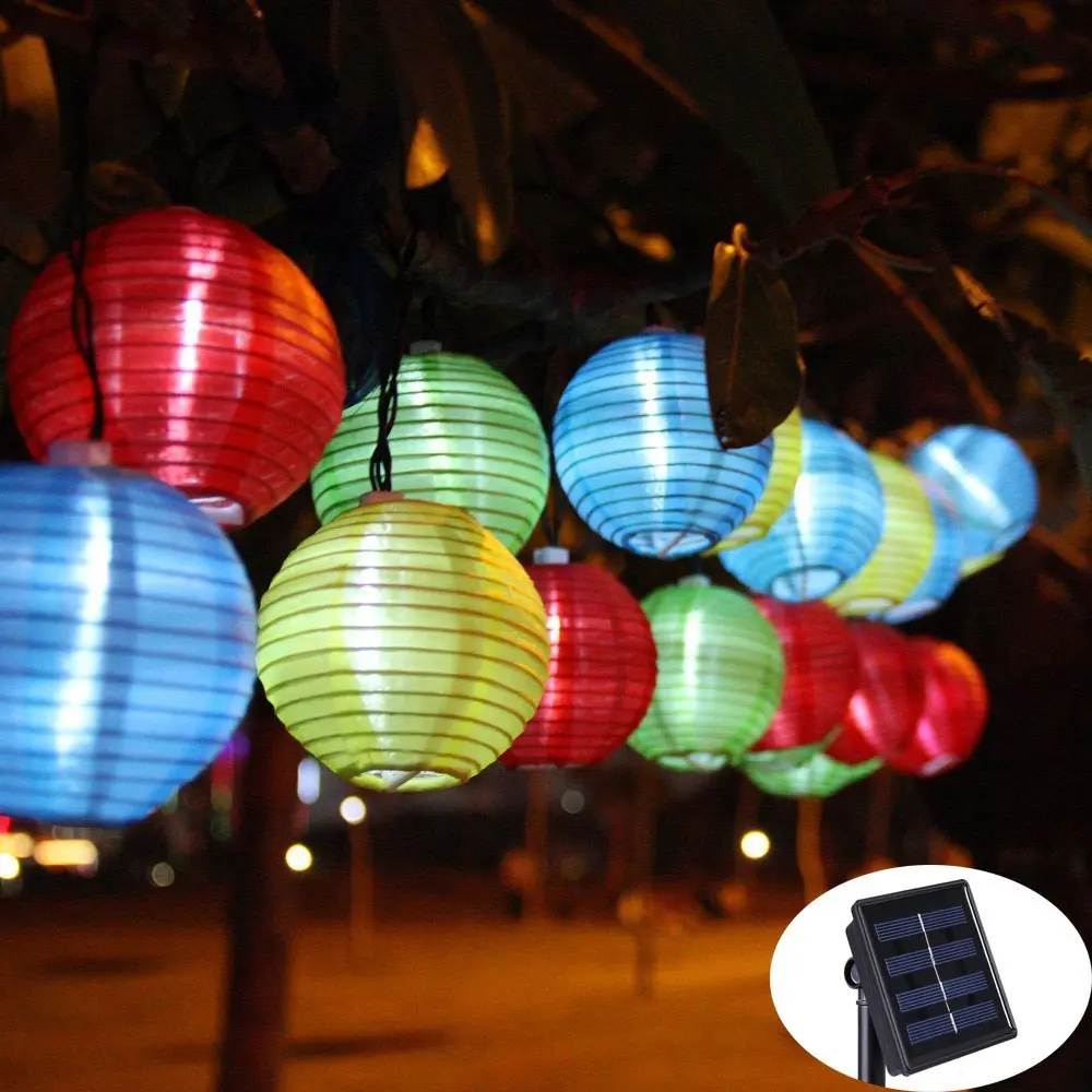 Lantern Ball Solar String Lights 20 LED Solar Lamp Outdoor Lighting for New Year Christmas Decorative Birthday Party Holiday