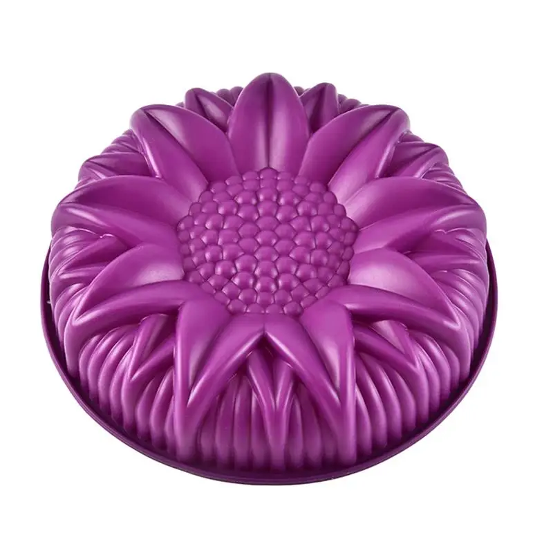 10 inch Round Sunflower Silicone Birthday Cake Baking Pans Handmade Bread Loaf Pizza Toast Tray Silicone Cake Molds