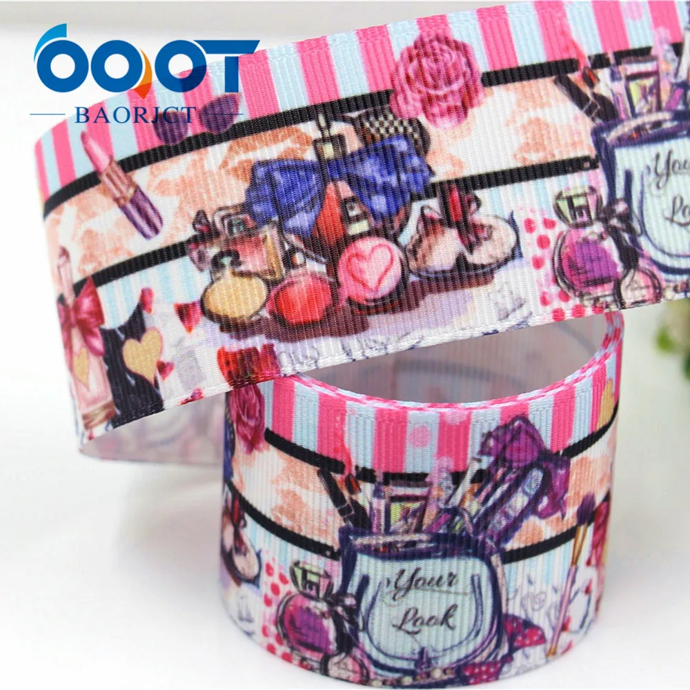 184161, 1-1/2 inch 38MM Cosmetics series Printed grosgrain ribbon, DIY handmade Hair accessories Material wedding gift wrap