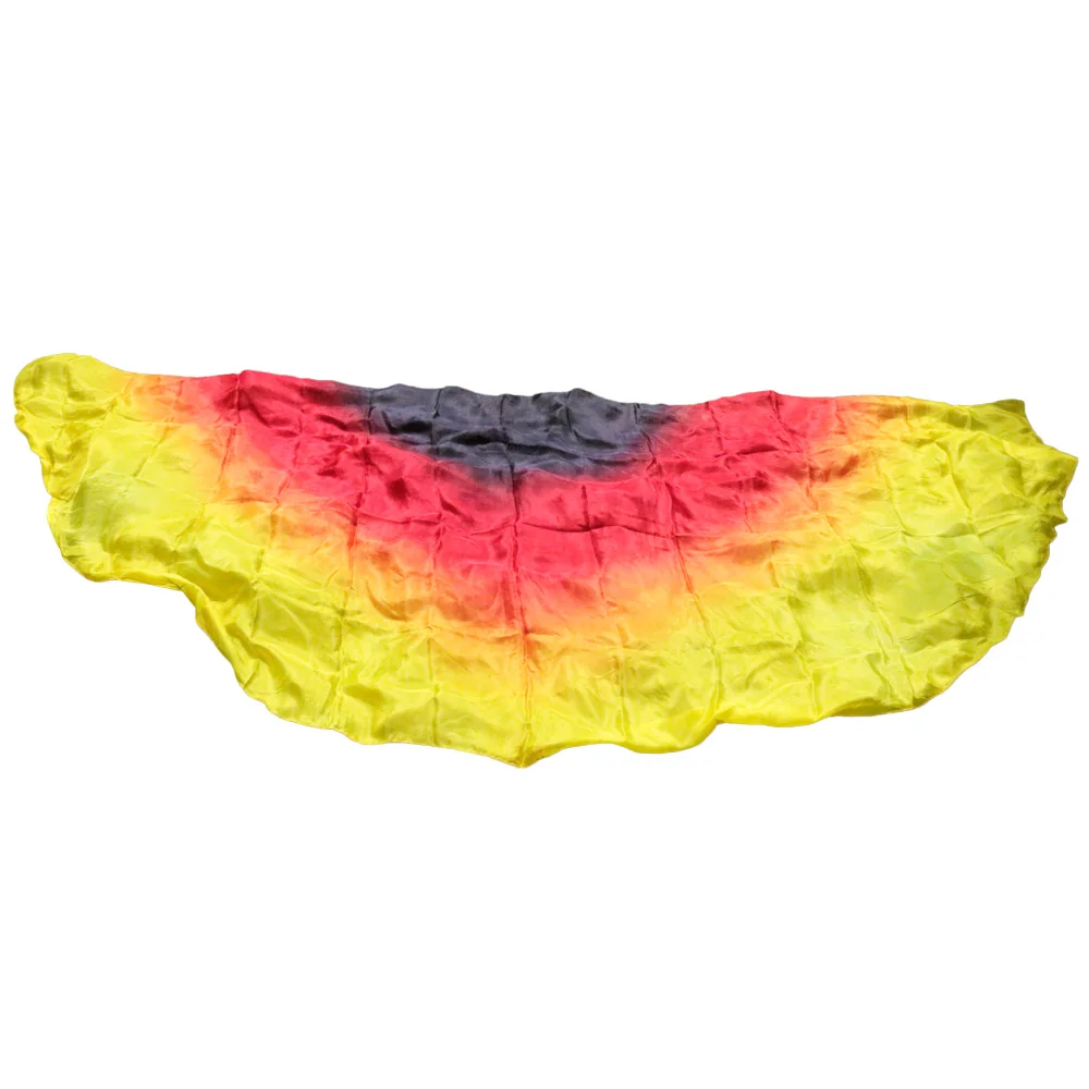 2018 design 100% real silk belly dance veil, cheap dance veils, semicercle veil  wholesale 250*114cm Black Red Orange  Yellow