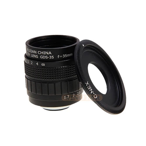 Imagen 2 del producto FUJIAN 35mm F1.7 CCTV TV lente de película + montaje C + anillo Macro para Sony E Mount Nex-6 Nex-7 Nex-5R A3500 A6300 A6100 A6400 A6500 A5100