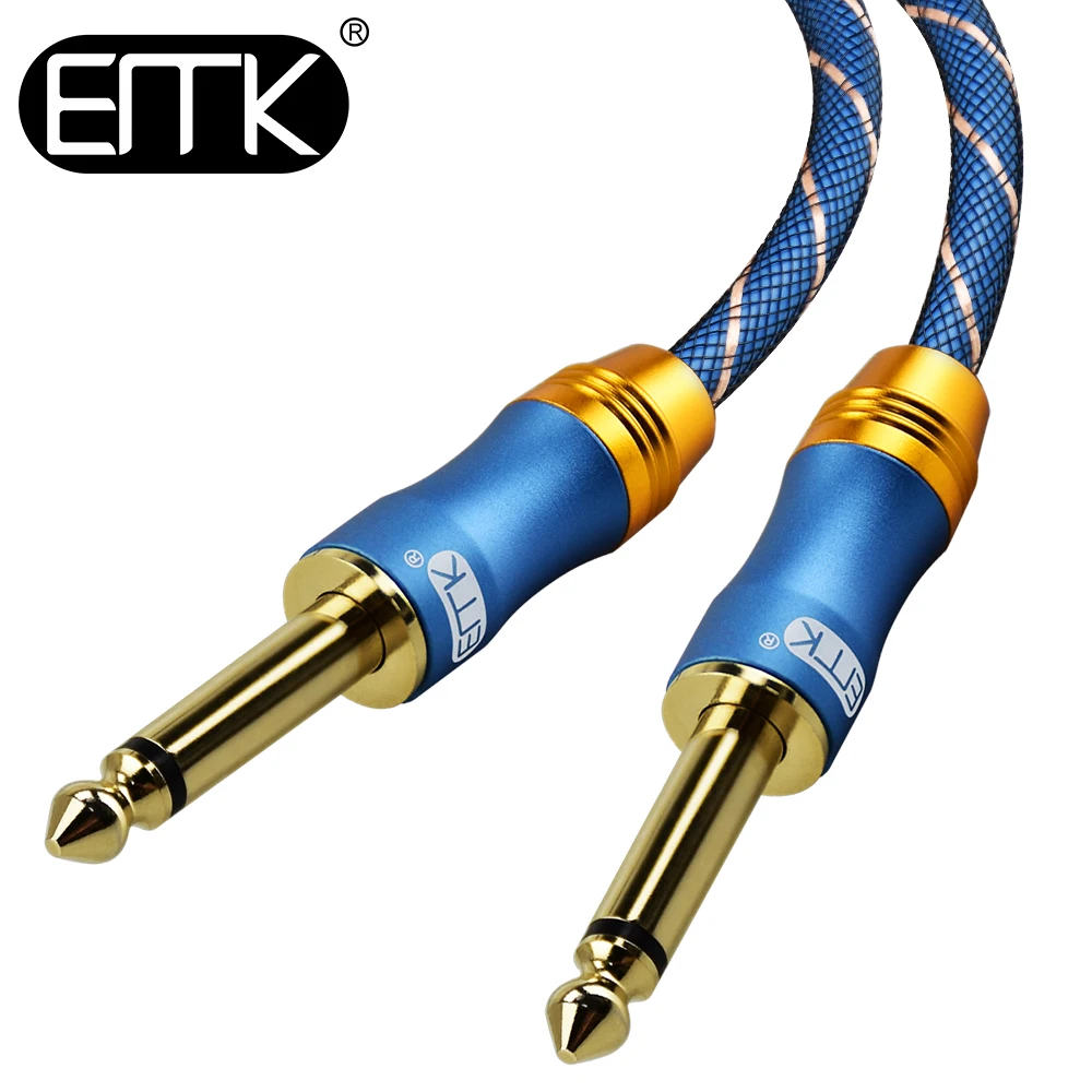 EMK kabel gitarowy TS Mono 6,35mm 1/4 Instrument Audio kabel typu Jack z męskiego na męskie do miksera gitara basowa klawiatury