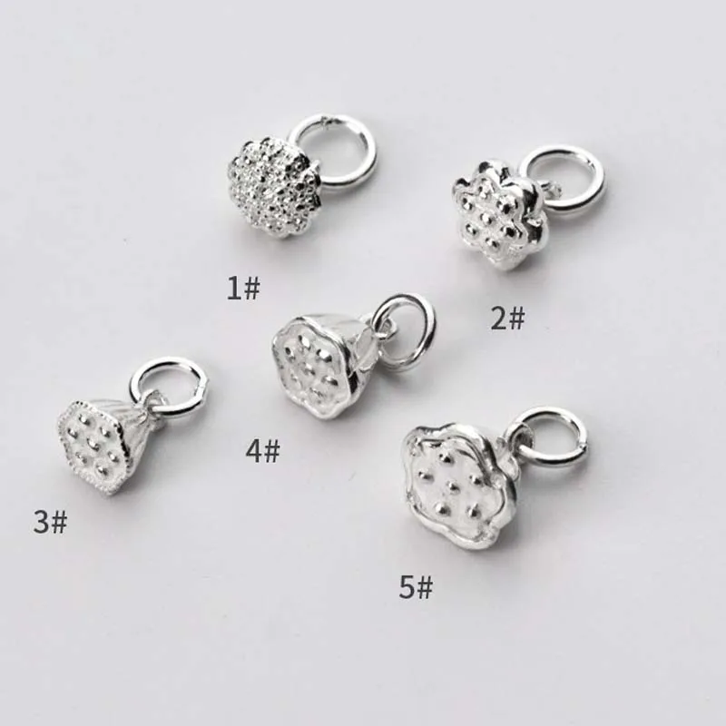 1pc/Lot 925 Sterling Silver Lutus Flower Decoration Charms Ornament Jewelry Pendant Findings DIY Earrings Necklace