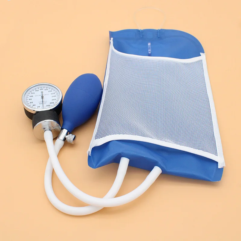 500ml Pressure Infusion Bag,reusable Nylon bag and pressure gauge,blue Inflatable ball of silicone and control valve of metal.