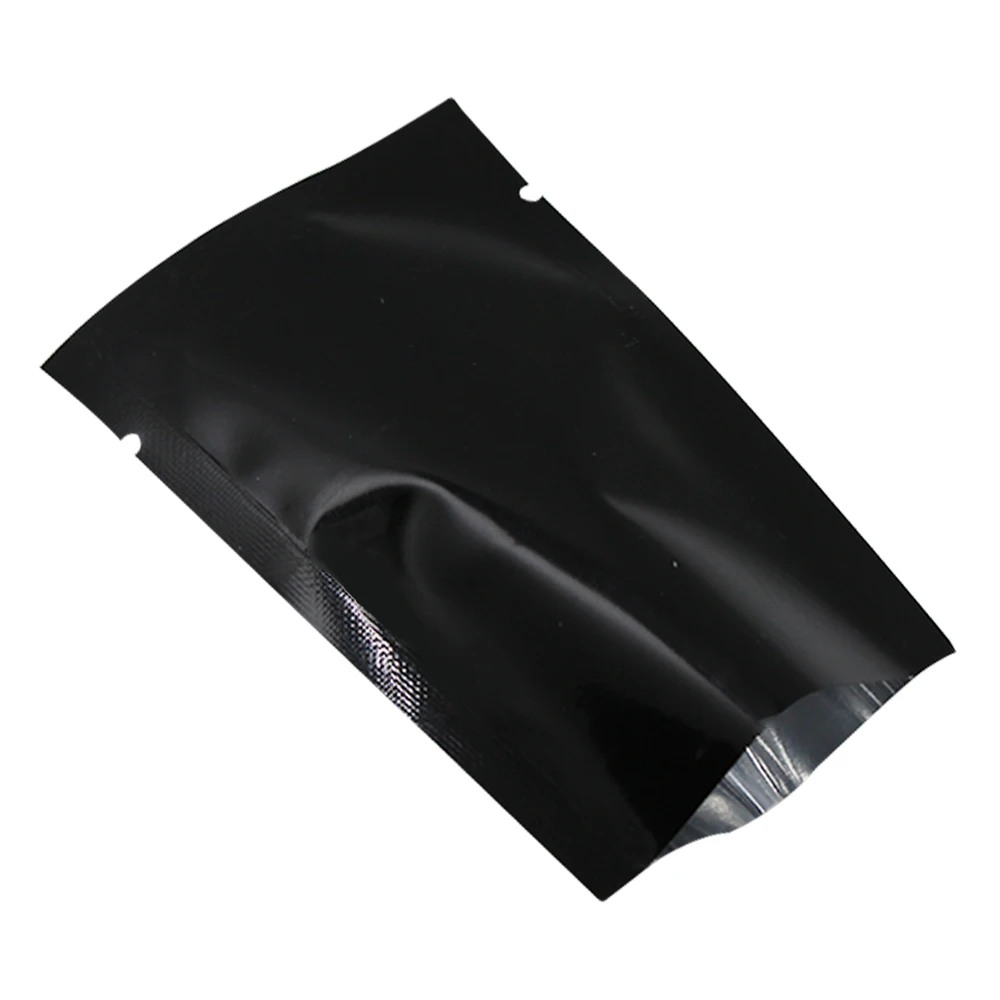 9*13cm Open Top Black Aluminum Foil Storage Bags Snack Candy Food Heat Seal Mylar Foil Vacuum Package Pouches 1500Pcs/Lot DHL