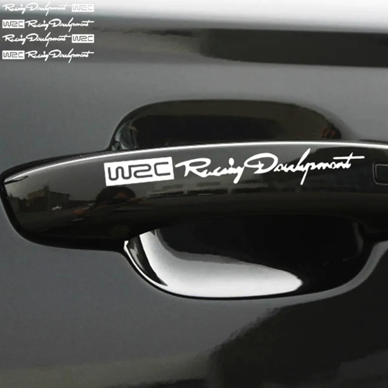 

4 x Newest WRC Car Door Handle Stickers Decal for Skoda Octavia A2 A5 A7 Fabia Rapid Superb Yeti Roomster