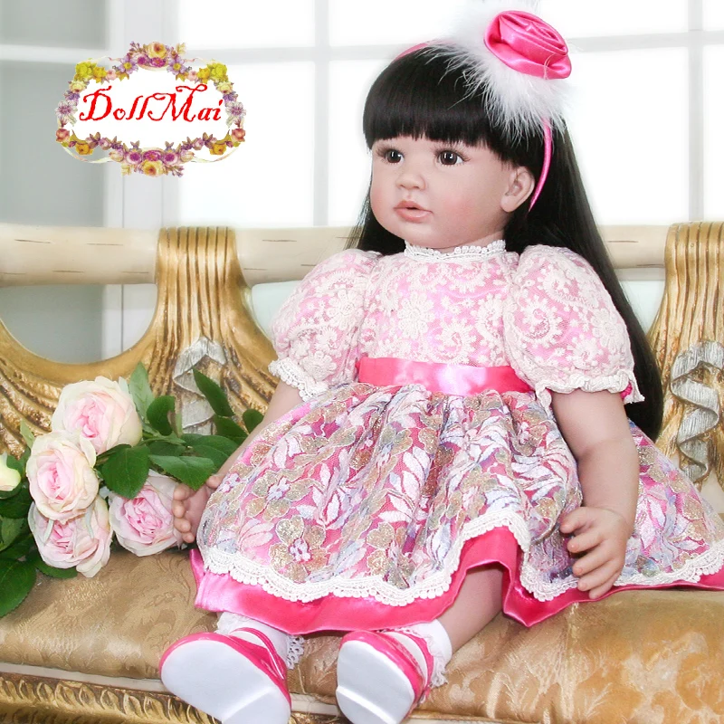 

60cm Silicone Reborn Baby Doll Toys 24inch Vinyl Princess Toddler girl Babies Dolls Kids Birthday Gift oyuncak bebek bonecas