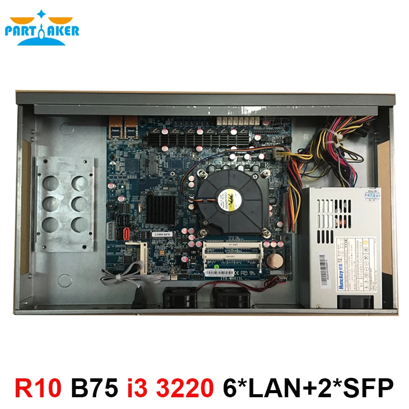 Aparato de cortafuegos Partaker B75 Intel Core i3 3220 con 6 82583V Lan 2 Intel i-350 fibra óptica Mikrotik Pfsense VPN Network PC