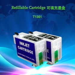 INK WAY T1361 T1361 Empty Refillable ink cartridge for  K101 K103 K201 K301  with latest chip,1 Set, 2 PCS