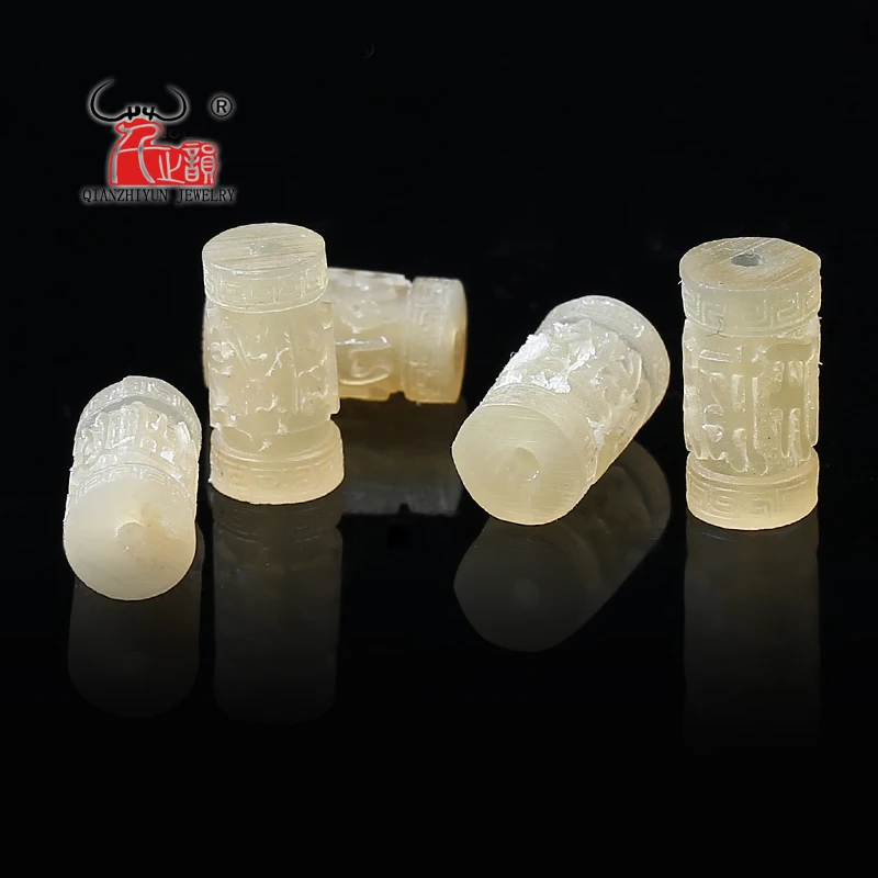 Natural horn bucket bead carving six words of genuine DIY buddhist beads accessories beads for jewelry making