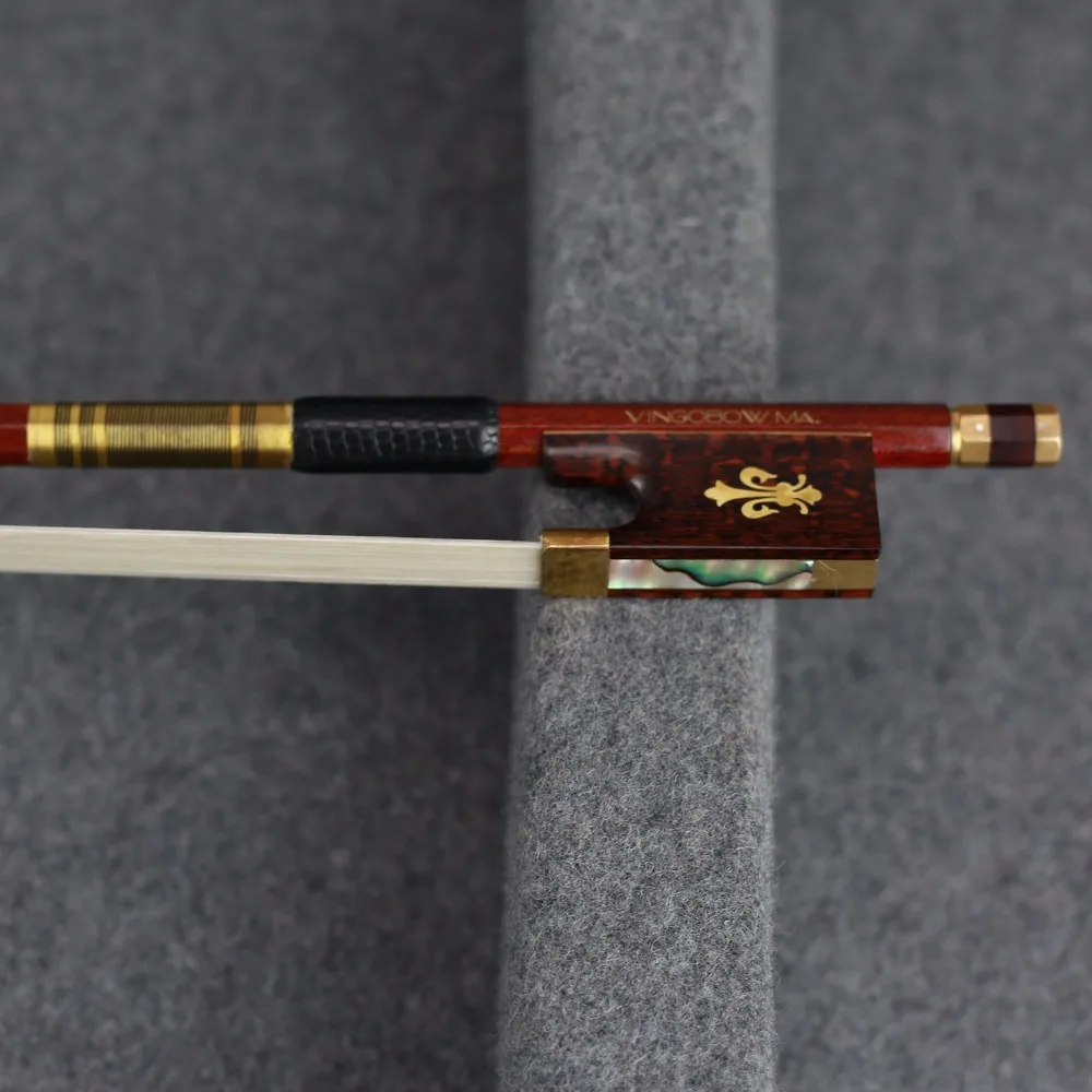 127V 4/4 Size VIOLIN BOW Carbon Fiber Core with Pernambuco Skin Stick Snakewood Frog Natural Horsehair