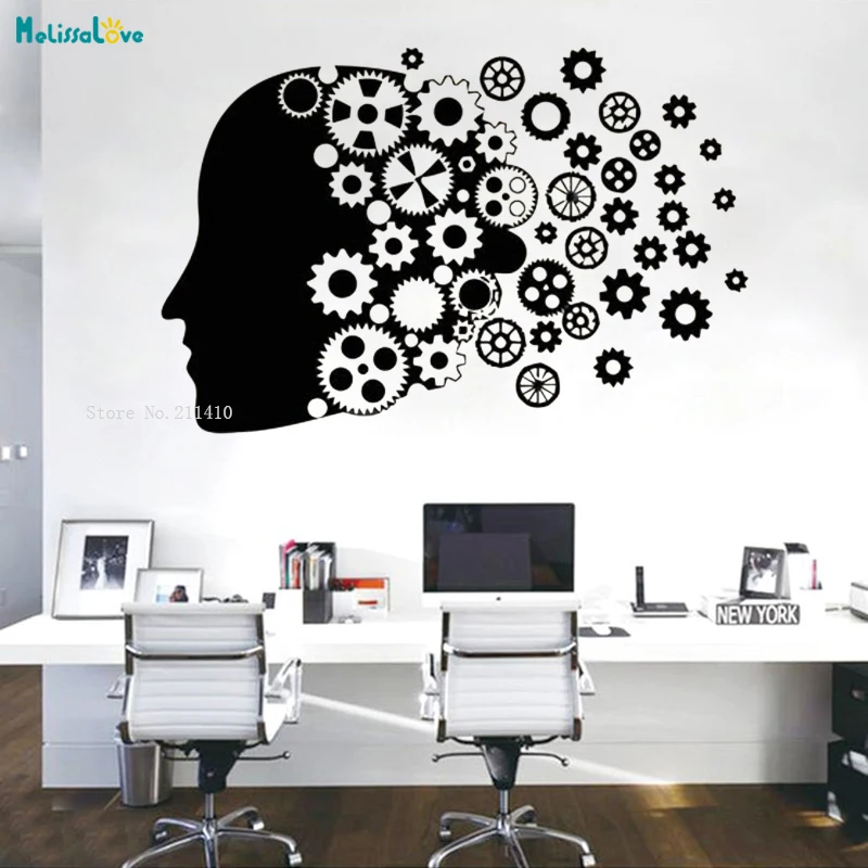 Teamwork Business Wall Decals Gear Shaping Every Part is Very Important Self-adhesive Art Murals Vinyl Decoration YT1795