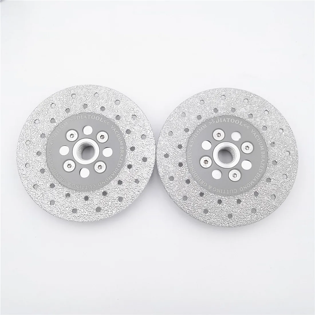 DIATOOL 2pcs Premium Quality Diameter Double Sided Vacuum Brazed Diamond Cutting & Grinding Disc With 5/8-11 Flange