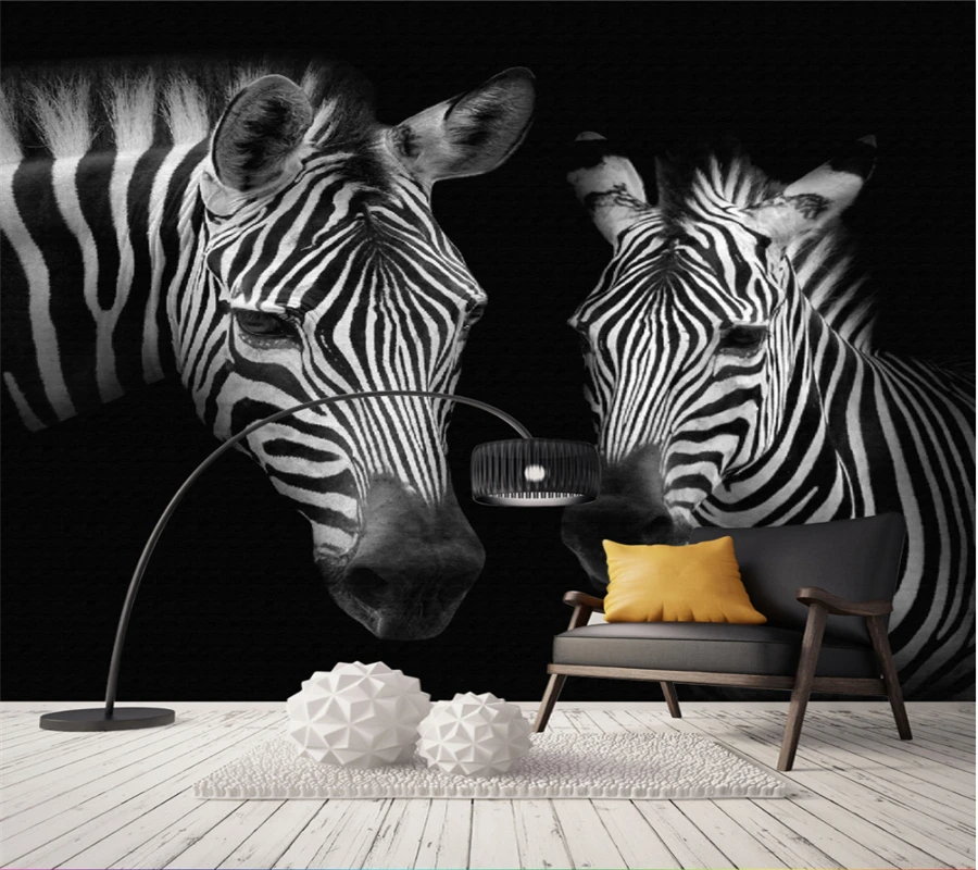 

Beibehang Custom wallpaper mural retro vintage black and white zebra mural background walls 3d wallpaper murals papier peint