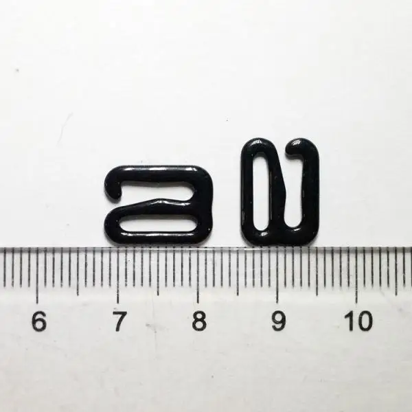 100/lot 8mm/10mm/15mm/20mm/25mm Adjuster Metal Black Lingerie Hardware Sewing Clip Hook Eye for Bikini Bra Strap Home Decoration