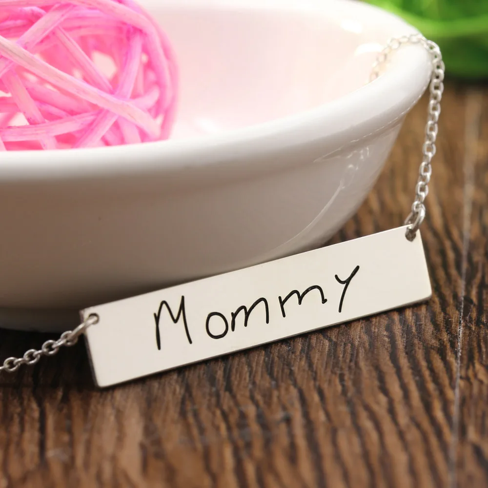 

Custom Charm Name Pendant& Necklace 925 Solid Silver Necklace Personalized Custom Nameplate Necklace Mom Gift