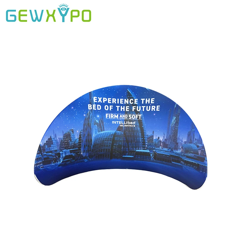 Exhibition Booth Portable Semi-Circle Display Advertising Banner Stand With Double Side Full Color Graphics Printing