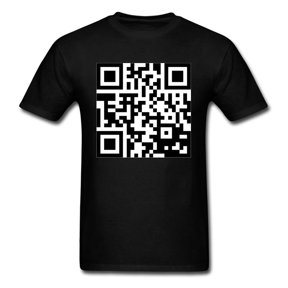 QR Code Top T-shirts Casual Short Sleeve Fashionable Crewneck 100% Cotton Tops Shirt Street Clothing Shirt for Boys Summer Fall