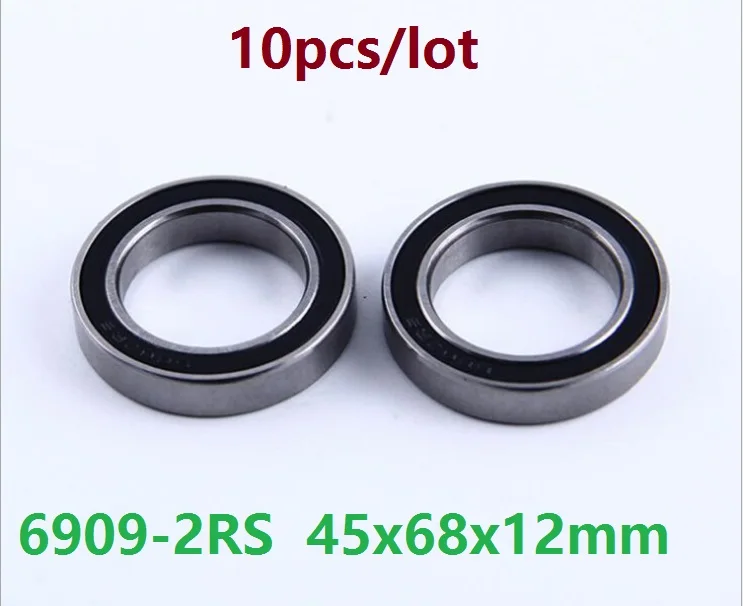 10pcs/lot 6909RS 6909-2RS 6909 RS ball bearing 45*68*12 Deep Groove Ball Bearing 45x68x12 mm 2RS