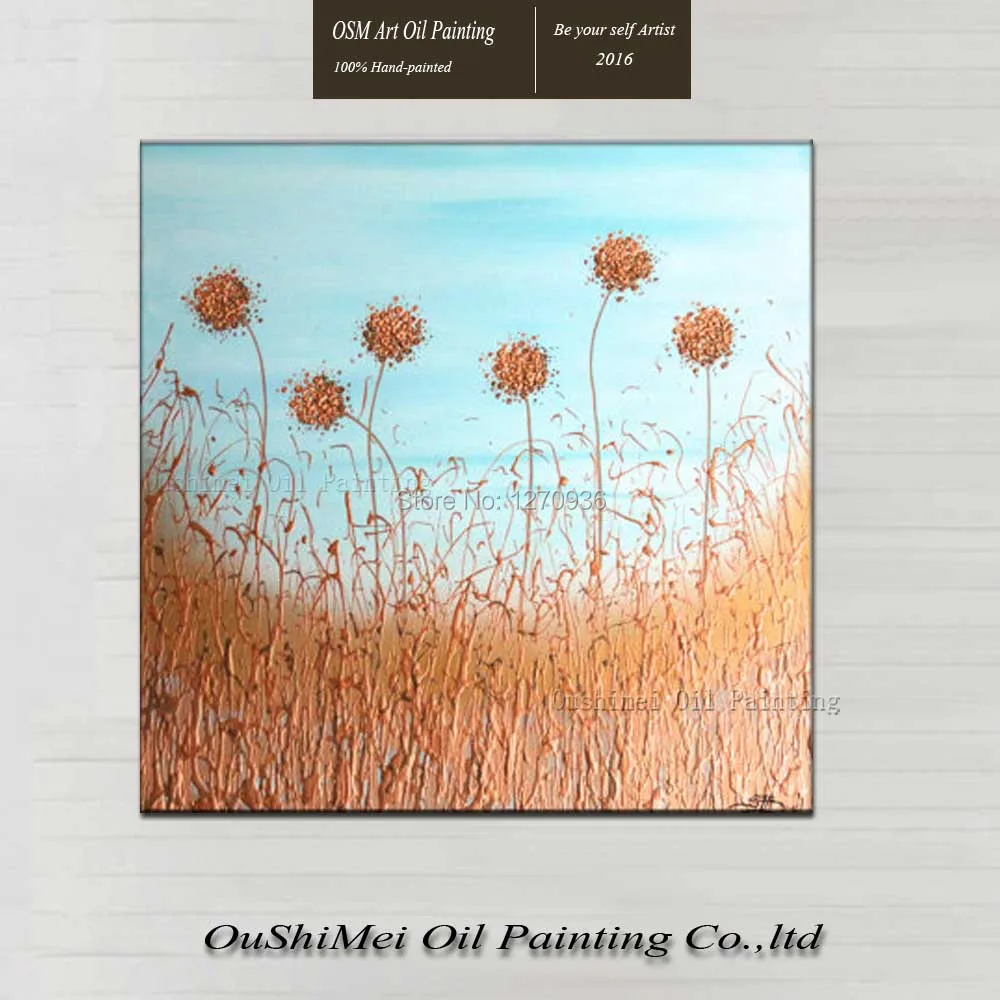 

Original Hand Painted Dandelion Oil Painting on Canvas for Home Living Room Library Bookstore or Hotel Modern Adornment Picture