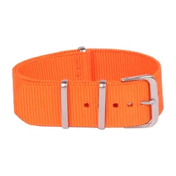 New Arrival 20 mm Solid Orange  Woven Fiber watchband 20mm Nylon Watch Bracelet Strap Wristwatch Band Buckle Cheap fabric