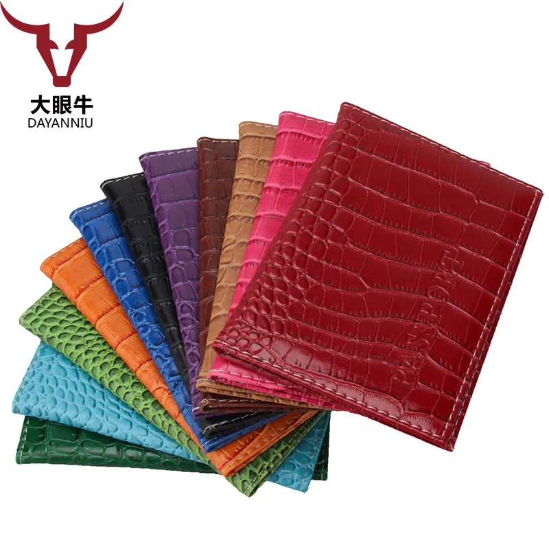 English Passport Holder Protector Wallet Business Card Holder Soft Passport Cover Leather Delicate PU Alligator Embossing bag