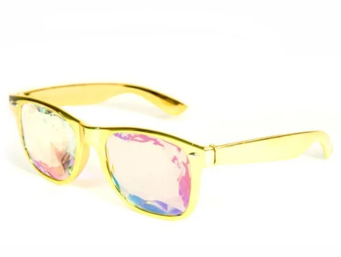 Plating gold frame kaleidoscope glasses