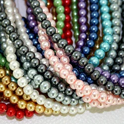 Factory Price Diameter 6mm 50pcs/bag White Black round glass pearl spacer beads Many colors to pick For DIY Jewelry Findings