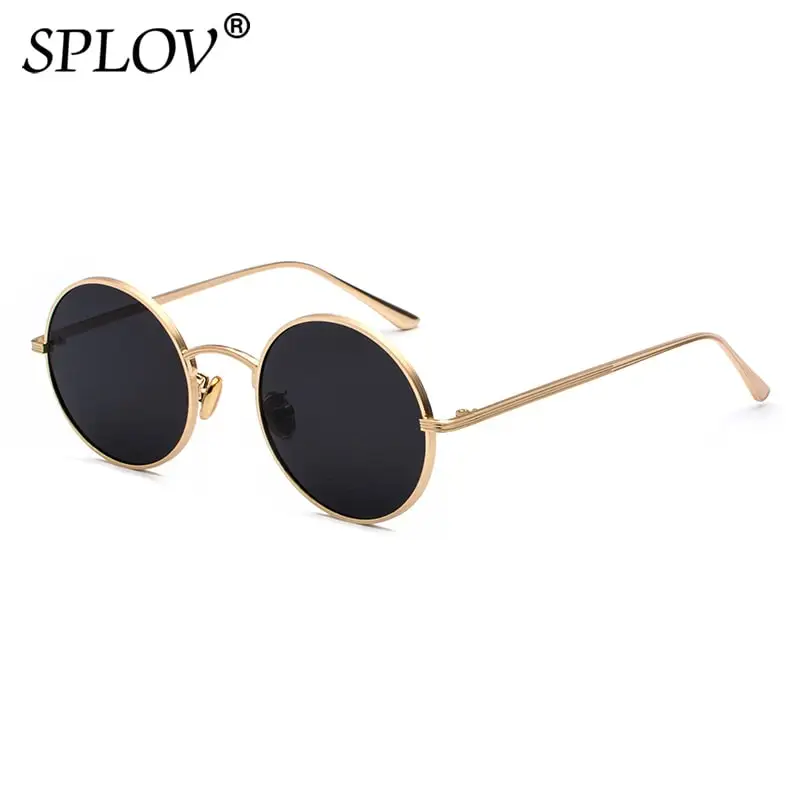 SPLOV Retro Punk Style Mężczyźni Okulary przeciwsłoneczne Kobiety Vintage Okrągła metalowa ramka Kolorowe soczewki Okulary przeciwsłoneczne Moda Okulary Gafas Sol UV400