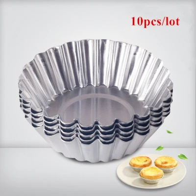 10Pcs/lot Silver Tone Cake Cupcake Liner Egg Mould Baking Muffin Round Cup Mold Cake Tool Bakeware Baking Pastry Tools H801