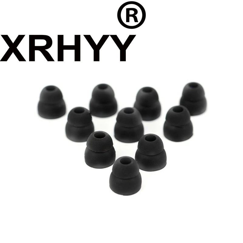 XRHYY – oreillettes sans fil noires à Double bride, embouts de remplacement en Silicone, avec connecteur de 4.1mm, pour PowerBeats 2, 10 pièces