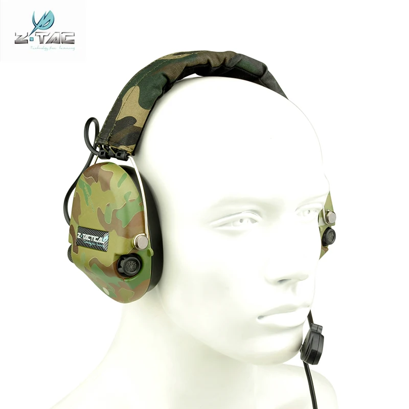 Z tac softair Military Tactical Headset Z111(MC) Active Sordin Pelto Headset Hearing Protector Headphones For Shooting PTT