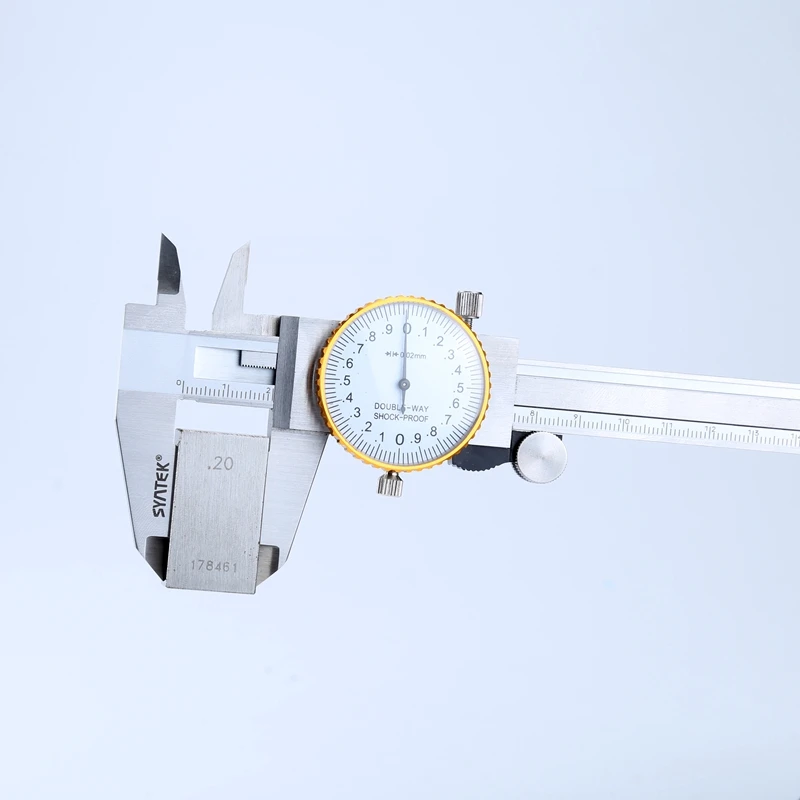 0.01mm Bidirectional Shock-proof Stainless Steel Vernier Caliper 0-300mm Dial Calipers Metric Gauge Measuring Tool 100mm 200mm