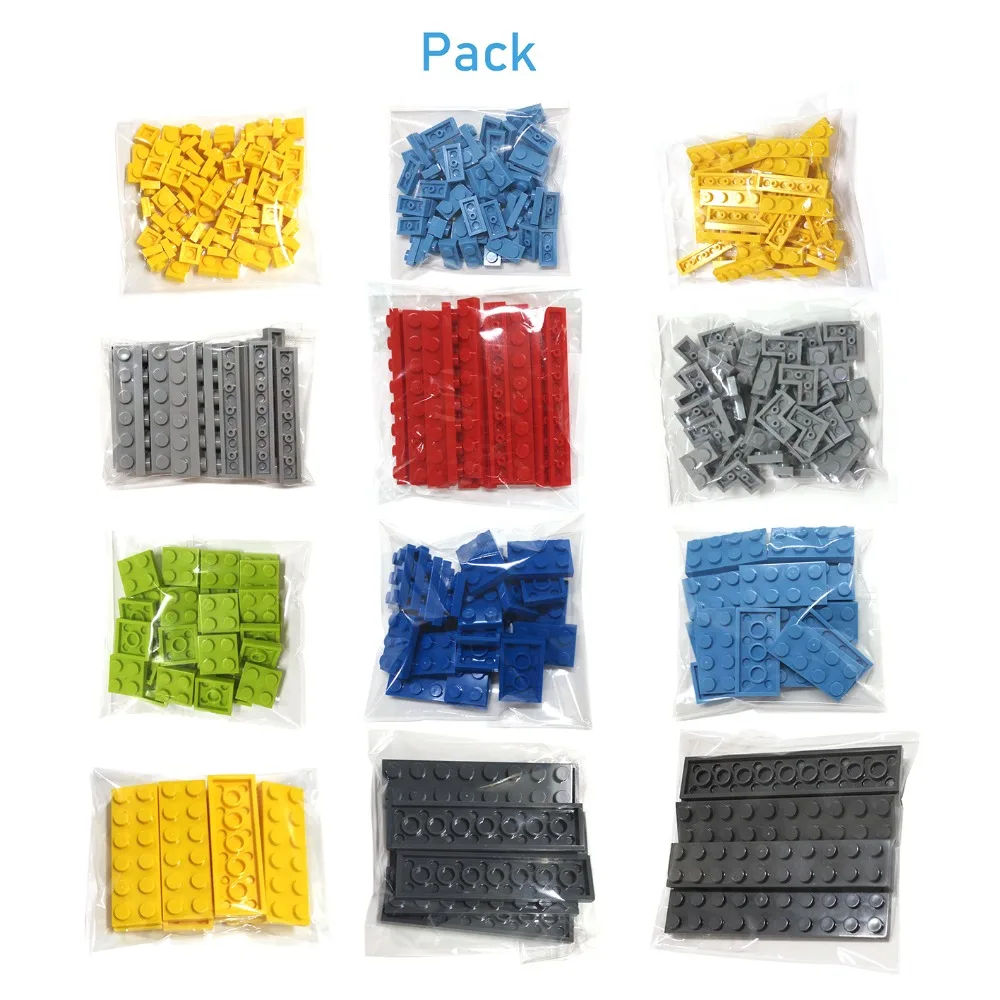 100pcs 2x12 Dots DIY Building Blocks Thin Figures Bricks Educational Creative Size Compatible With 2455 Toys for Children