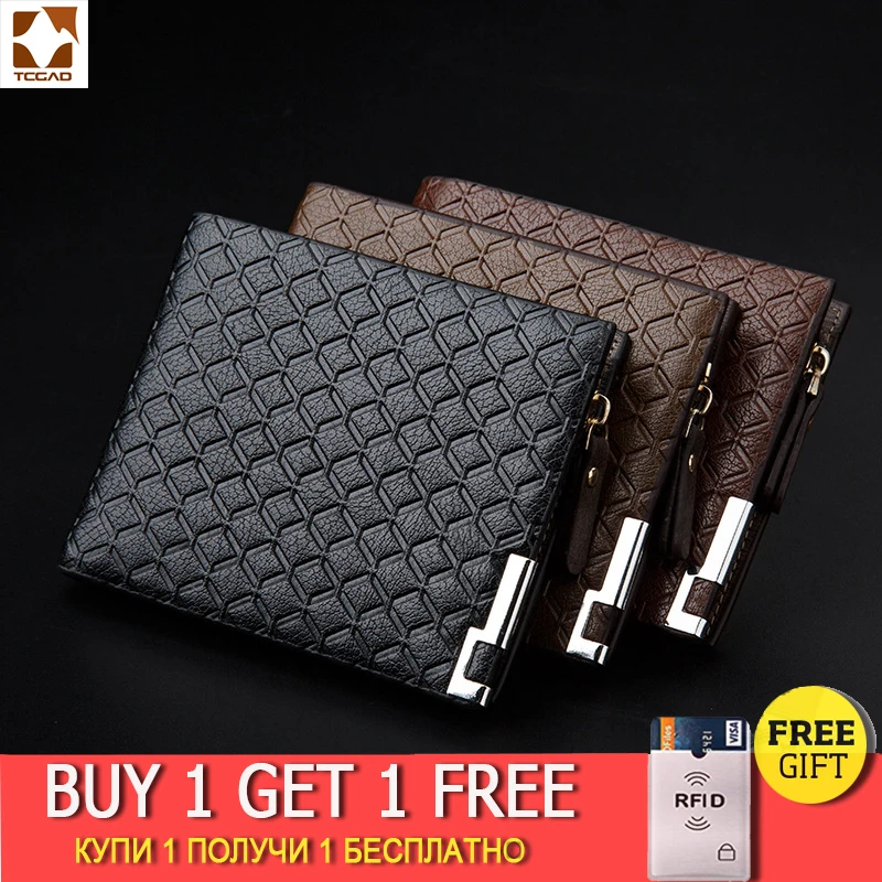 TCGAD man wallet 2019 short purse billetera hombre porte feuille PU male big pocket skin wallets 2019 vintage luxury man purse