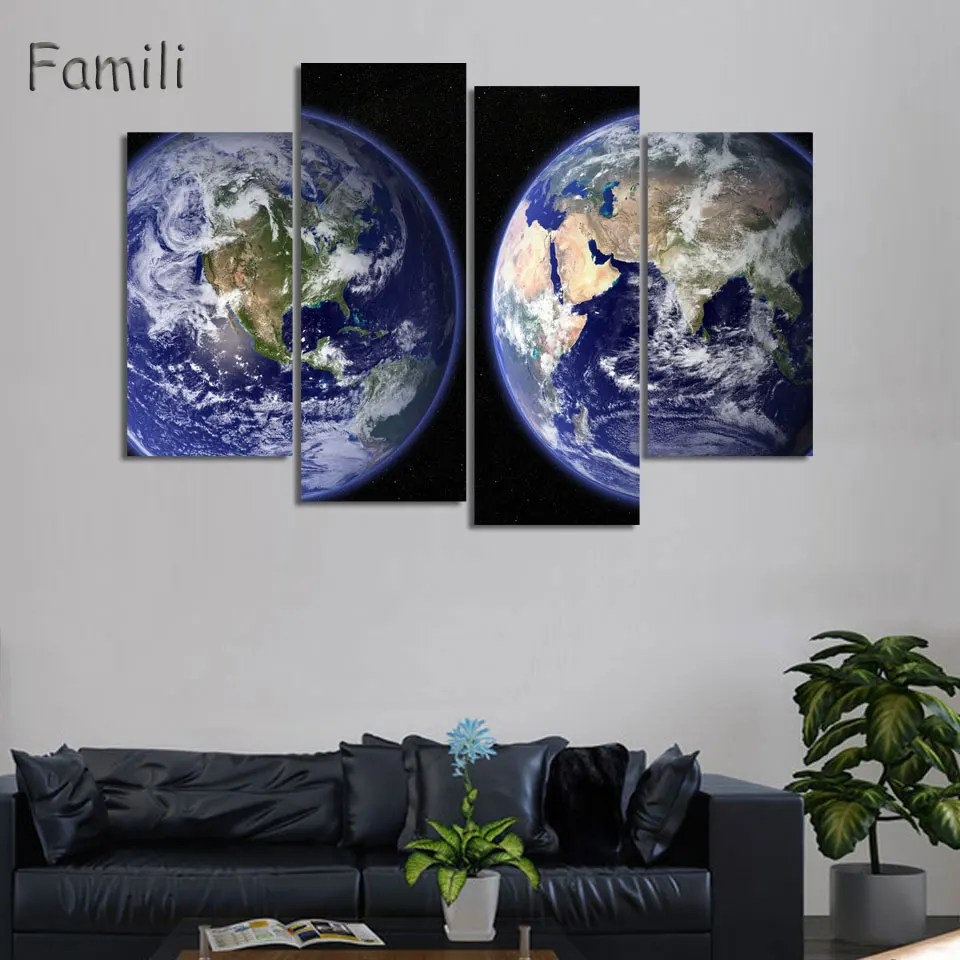 

Large size Printing Oil Painting earth galaxy universe Wall painting Decor Wall Art Picture For Living Room painting No Frame