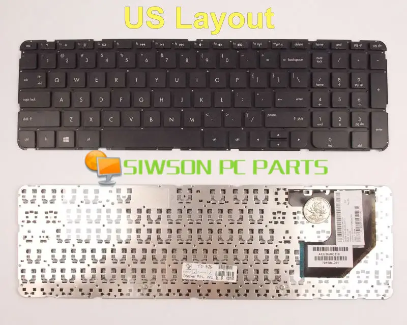 New Keyboard US Version For HP Pavilion TouchSmart Sleekbook 15-b129ea 15-b129sa 15-b130ea Without Frame