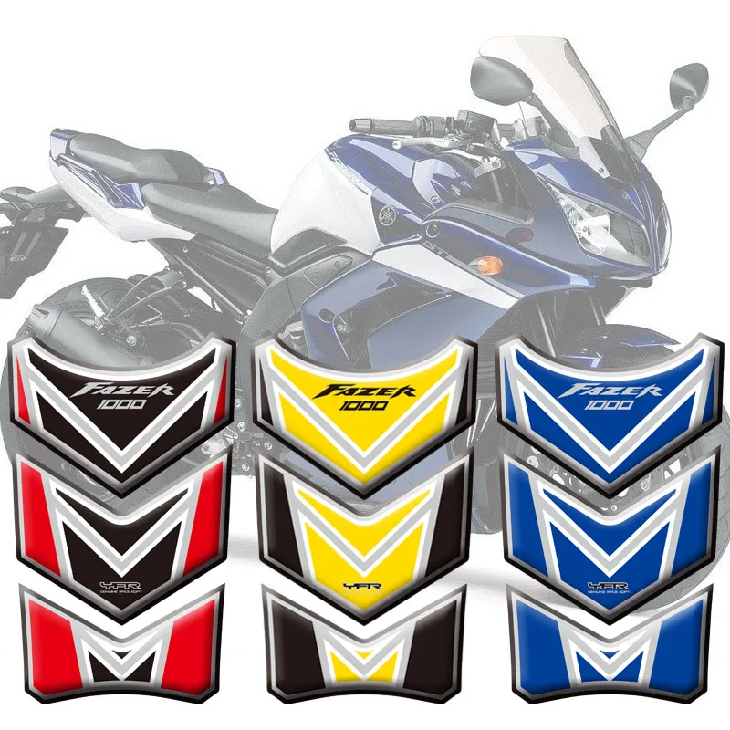 

3D Motorcycle Fishbone Protective Decals Tank Pad Protector Decal Sticker Case Tankp Stickers For Yamaha Fazer 1000 FZS 2001-05