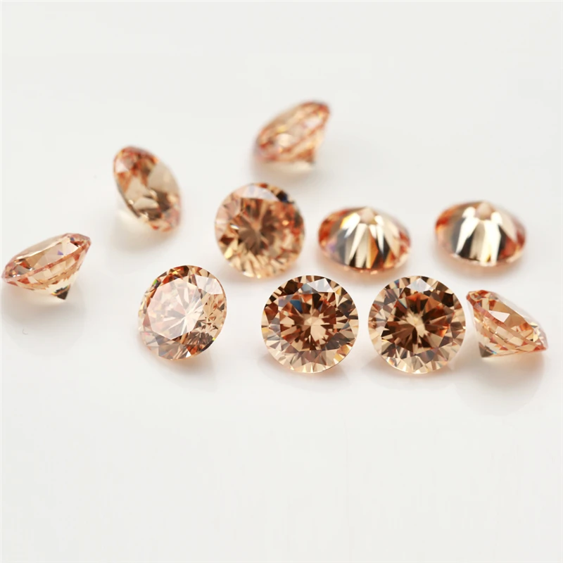 1000pcs Size 0.8-2.5mm Round Loose Cubic Zirconia 5A CZ Stones White Golden Yellow Olive Pink Black Amethyst Garnet Color