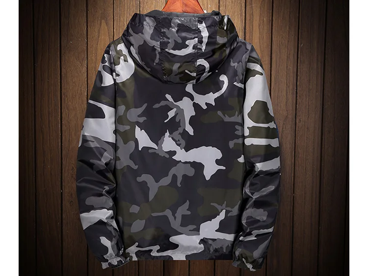 Windbreaker Jackets Men 2025 Military Camouflage Mens Hooded Jackets Coats Both Side Wear Male Zipper Lightweight Bomber Jackets