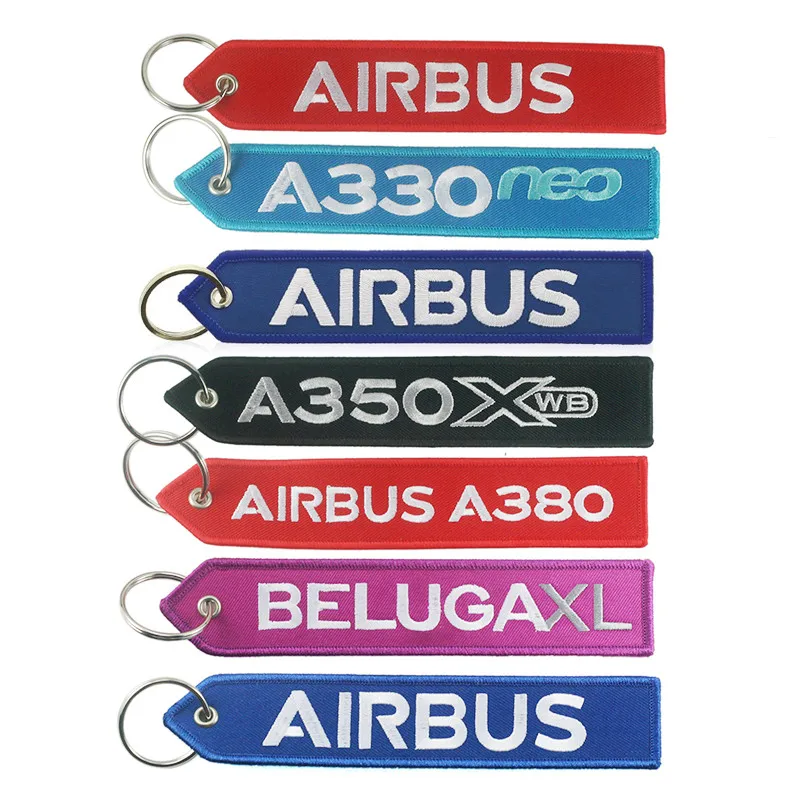 Airbus Logo A330 neo A350 A380 BELUGAXL Embroider Keychain Travel Long Luggage Bag Tag Gift for Flight Crew Pilot Aviation