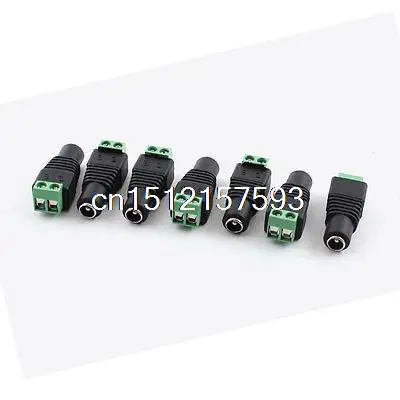 7pcs Screw Terminal CCTV DC 5.5x2.1mm Female Plug Socket Cable Connector