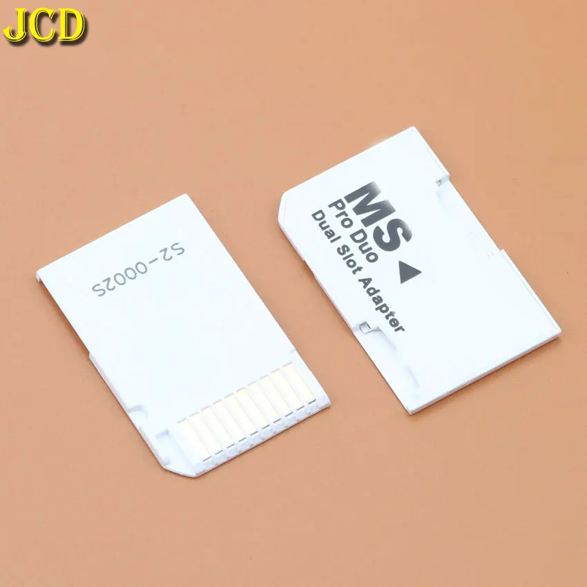 JCD 1Pcs New Dual 2 Slot Micro For SD SDHC TF to Memory Stick MS Card Pro Duo Reader Adapter For PSP Adapter Converter