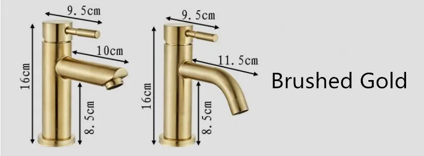 Bathroom Faucet Solid Brass Bathroom Basin Faucet Cold And Hot Water Mixer Sink Tap Single Handle Deck Mounted Brushed Gold Tap